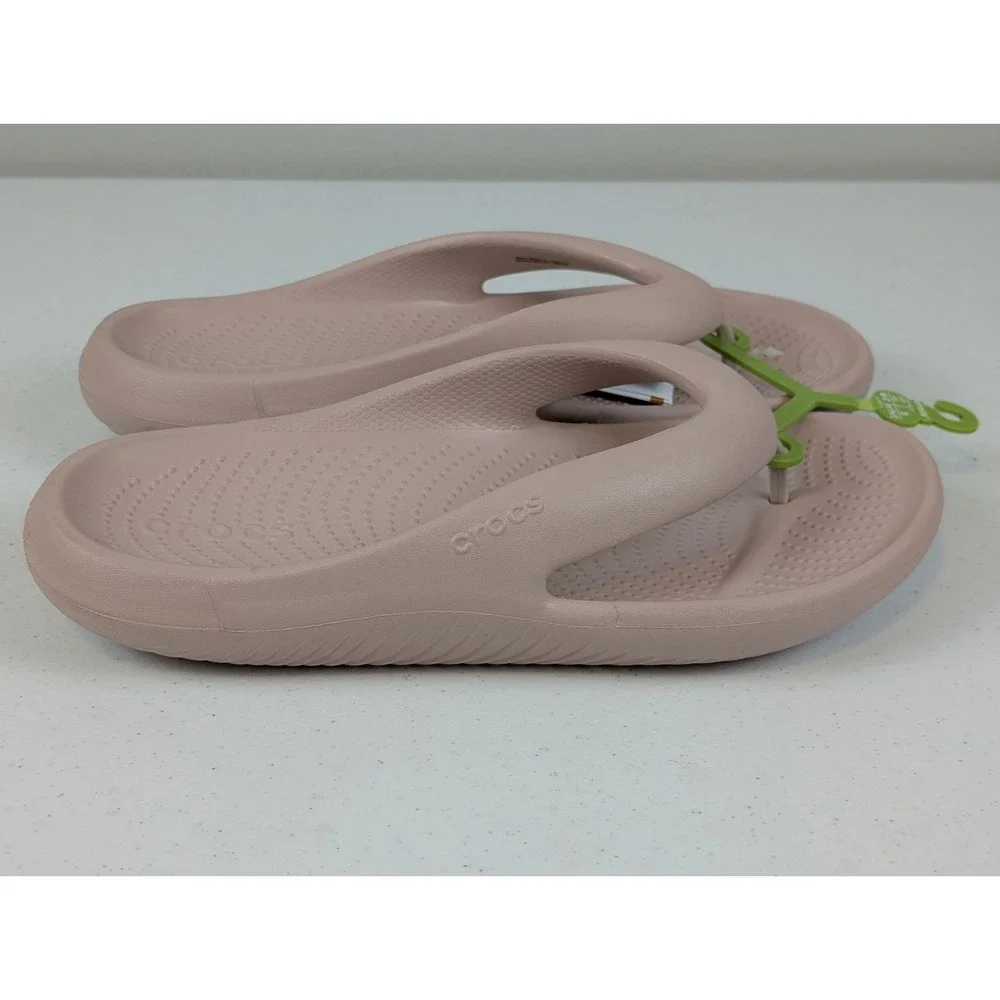 Crocs Mellow Recovery Flip Flops Men's 12 Pink Clay Argyle Rose New Tags
